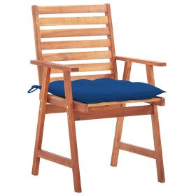 vidaXL Garten-Essstühle 3 Stk. mit Kissen Massivholz Akazie 