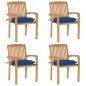 vidaXL Stapelbare Gartenstühle mit Kissen 4 Stk. Massivholz Teak vidaXL Stapelbare Gartenstühle mit Kissen 4 Stk. Massivholz Teak