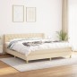 vidaXL Boxspringbett mit Matratze Creme 160x200 cm Stoff vidaXL Boxspringbett mit Matratze Creme 160x200 cm Stoff