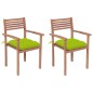 vidaXL Gartenstühle 2 Stk. mit Hellgrünen Kissen Massivholz Teak vidaXL Gartenstühle 2 Stk. mit Hellgrünen Kissen Massivholz Teak