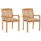 vidaXL Gartenstühle 2 Stk. mit Beige Kissen Massivholz Teak vidaXL Gartenstühle 2 Stk. mit Beige Kissen Massivholz Teak