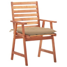 vidaXL Garten-Essstühle 2 Stk. mit Kissen Massivholz Akazie 