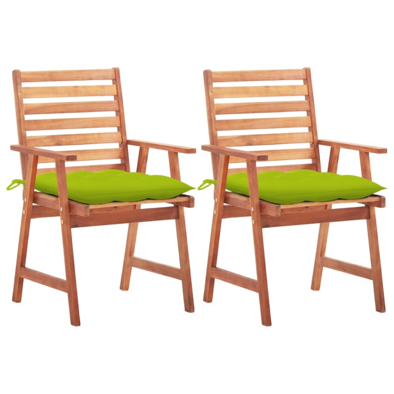 vidaXL Garten-Essstühle 2 Stk. mit Kissen Massivholz Akazie vidaXL Garten-Essstühle 2 Stk. mit Kissen Massivholz Akazie