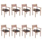 vidaXL Stapelbare Gartenstühle mit Kissen 8 Stk. Massivholz Teak vidaXL Stapelbare Gartenstühle mit Kissen 8 Stk. Massivholz Teak