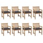 vidaXL Gartenstühle 8 Stk. mit Anthrazit Kissen Massivholz Teak vidaXL Gartenstühle 8 Stk. mit Anthrazit Kissen Massivholz Teak