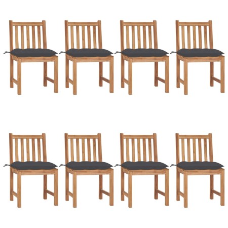 vidaXL Gartenstühle 8 Stk. mit Kissen Massivholz Teak