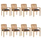 vidaXL Stapelbare Gartenstühle mit Kissen 8 Stk. Massivholz Teak vidaXL Stapelbare Gartenstühle mit Kissen 8 Stk. Massivholz Teak