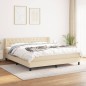 vidaXL Boxspringbett mit Matratze Creme 160x200 cm Stoff vidaXL Boxspringbett mit Matratze Creme 160x200 cm Stoff