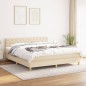 vidaXL Boxspringbett mit Matratze Creme 160x200 cm Stoff vidaXL Boxspringbett mit Matratze Creme 160x200 cm Stoff