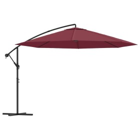 vidaXL Ampelschirm mit Alu-Mast 350 cm Bordeauxrot