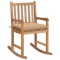 vidaXL Schaukelstuhl mit Beige Kissen Massivholz Teak vidaXL Schaukelstuhl mit Beige Kissen Massivholz Teak