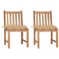 vidaXL Gartenstühle 2 Stk. mit Kissen Massivholz Teak vidaXL Gartenstühle 2 Stk. mit Kissen Massivholz Teak