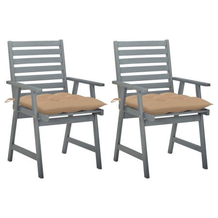vidaXL Garten-Essstühle mit Kissen 2 Stk. Massivholz Akazie 