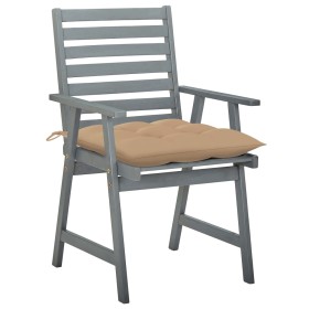 vidaXL Garten-Essstühle mit Kissen 2 Stk. Massivholz Akazie 