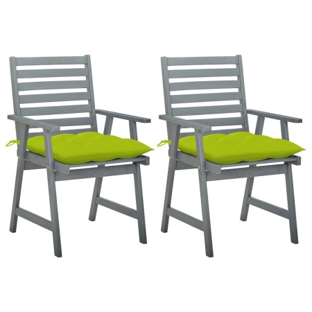 vidaXL Garten-Essstühle mit Kissen 2 Stk. Massivholz Akazie 