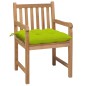 vidaXL Gartenstühle 2 Stk. mit Hellgrünen Kissen Massivholz Teak vidaXL Gartenstühle 2 Stk. mit Hellgrünen Kissen Massivholz Teak