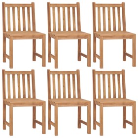 vidaXL Gartenstühle 6 Stk. mit Kissen Massivholz Teak