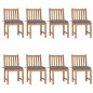 vidaXL Gartenstühle 8 Stk. mit Kissen Massivholz Teak vidaXL Gartenstühle 8 Stk. mit Kissen Massivholz Teak