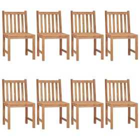 vidaXL Gartenstühle 8 Stk. mit Kissen Massivholz Teak