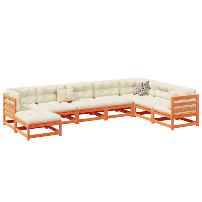 vidaXL 8-tlg. Garten-Sofagarnitur Wachsbraun Massivholz Kiefer vidaXL 8-tlg. Garten-Sofagarnitur Wachsbraun Massivholz Kiefer