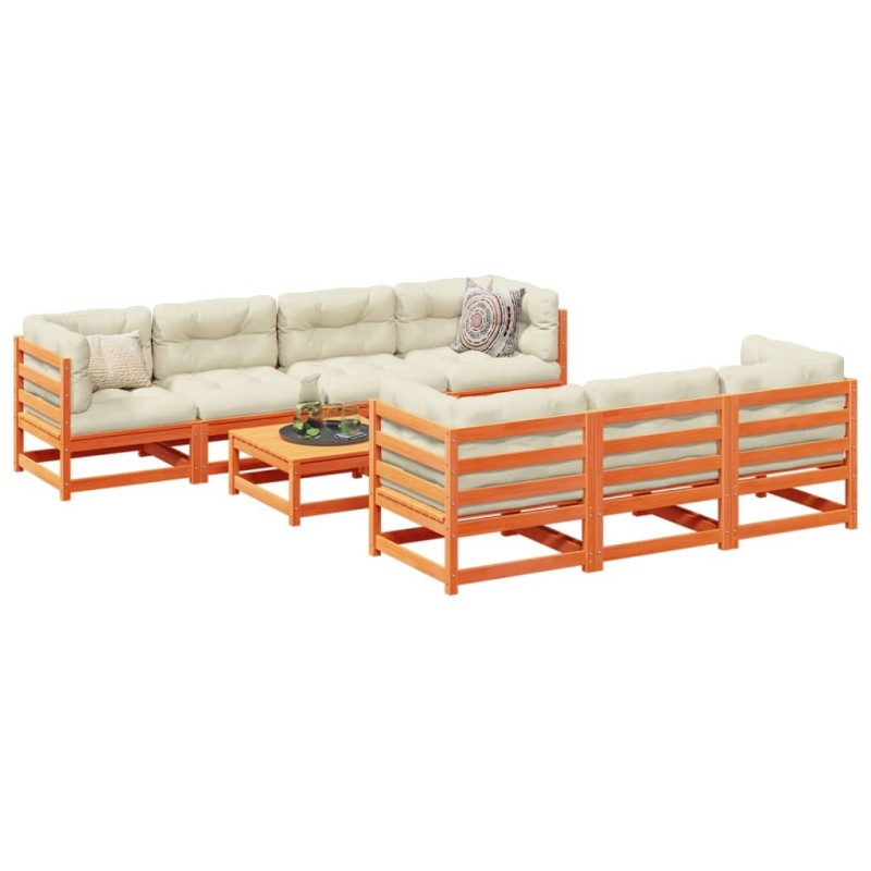 vidaXL 8-tlg. Garten-Sofagarnitur Wachsbraun Massivholz Kiefer vidaXL 8-tlg. Garten-Sofagarnitur Wachsbraun Massivholz Kiefer