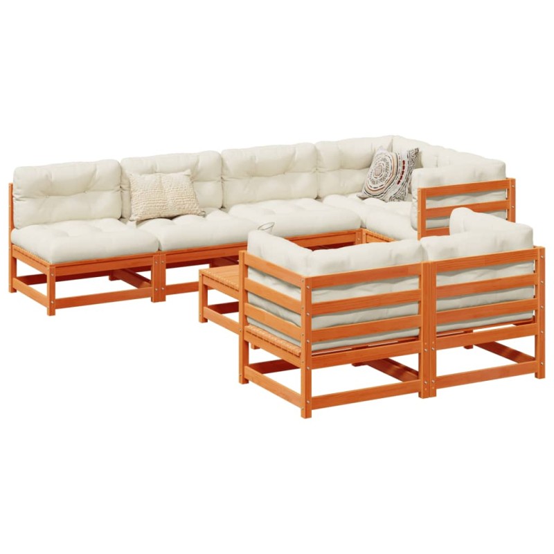 vidaXL 8-tlg. Garten-Sofagarnitur Wachsbraun Massivholz Kiefer vidaXL 8-tlg. Garten-Sofagarnitur Wachsbraun Massivholz Kiefer