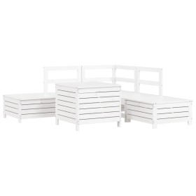 vidaXL 6-tlg. Garten-Sofagarnitur Weiß Massivholz Kiefer