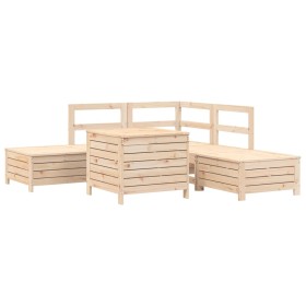 vidaXL 6-tlg. Garten-Sofagarnitur Massivholz Kiefer