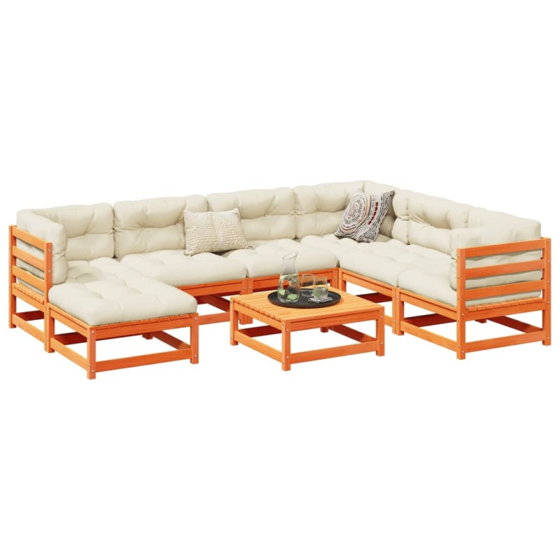 vidaXL 8-tlg. Garten-Sofagarnitur Wachsbraun Massivholz Kiefer vidaXL 8-tlg. Garten-Sofagarnitur Wachsbraun Massivholz Kiefer