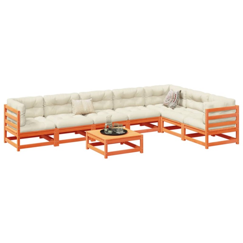 vidaXL 8-tlg. Garten-Sofagarnitur Wachsbraun Massivholz Kiefer vidaXL 8-tlg. Garten-Sofagarnitur Wachsbraun Massivholz Kiefer