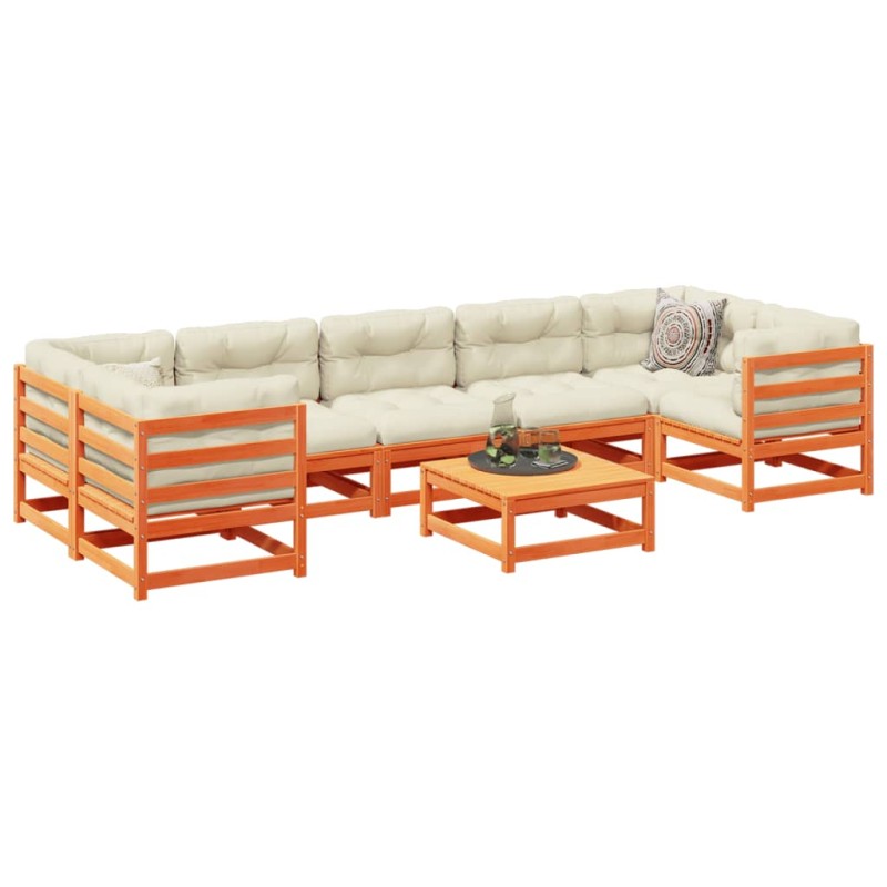 vidaXL 8-tlg. Garten-Sofagarnitur Wachsbraun Massivholz Kiefer vidaXL 8-tlg. Garten-Sofagarnitur Wachsbraun Massivholz Kiefer