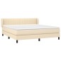 vidaXL Boxspringbett mit Matratze Creme 180x200 cm Stoff vidaXL Boxspringbett mit Matratze Creme 180x200 cm Stoff