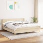 vidaXL Boxspringbett mit Matratze Creme 180x200 cm Stoff vidaXL Boxspringbett mit Matratze Creme 180x200 cm Stoff