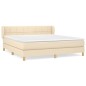 vidaXL Boxspringbett mit Matratze Creme 180x200 cm Stoff vidaXL Boxspringbett mit Matratze Creme 180x200 cm Stoff