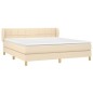 vidaXL Boxspringbett mit Matratze Creme 180x200 cm Stoff vidaXL Boxspringbett mit Matratze Creme 180x200 cm Stoff