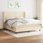 vidaXL Boxspringbett mit Matratze Creme 180x200 cm Stoff vidaXL Boxspringbett mit Matratze Creme 180x200 cm Stoff