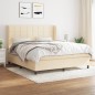 vidaXL Boxspringbett mit Matratze Creme 180x200 cm Stoff vidaXL Boxspringbett mit Matratze Creme 180x200 cm Stoff