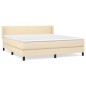 vidaXL Boxspringbett mit Matratze Creme 180x200 cm Stoff vidaXL Boxspringbett mit Matratze Creme 180x200 cm Stoff