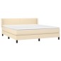 vidaXL Boxspringbett mit Matratze Creme 180x200 cm Stoff vidaXL Boxspringbett mit Matratze Creme 180x200 cm Stoff