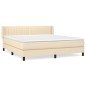 vidaXL Boxspringbett mit Matratze Creme 160x200 cm Stoff vidaXL Boxspringbett mit Matratze Creme 160x200 cm Stoff