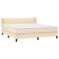 vidaXL Boxspringbett mit Matratze Creme 160x200 cm Stoff vidaXL Boxspringbett mit Matratze Creme 160x200 cm Stoff