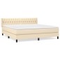 vidaXL Boxspringbett mit Matratze Creme 180x200 cm Stoff vidaXL Boxspringbett mit Matratze Creme 180x200 cm Stoff