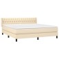 vidaXL Boxspringbett mit Matratze Creme 180x200 cm Stoff vidaXL Boxspringbett mit Matratze Creme 180x200 cm Stoff