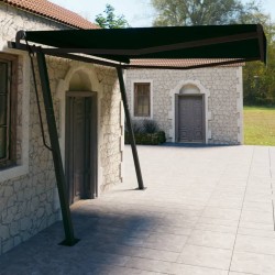 Gelenkarmmarkise Einziehbar mit Pfosten 4x3 m Anthrazit