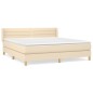 vidaXL Boxspringbett mit Matratze Creme 180x200 cm Stoff vidaXL Boxspringbett mit Matratze Creme 180x200 cm Stoff