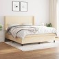 vidaXL Boxspringbett mit Matratze Creme 180x200 cm Stoff vidaXL Boxspringbett mit Matratze Creme 180x200 cm Stoff