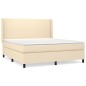 vidaXL Boxspringbett mit Matratze Creme 180x200 cm Stoff vidaXL Boxspringbett mit Matratze Creme 180x200 cm Stoff