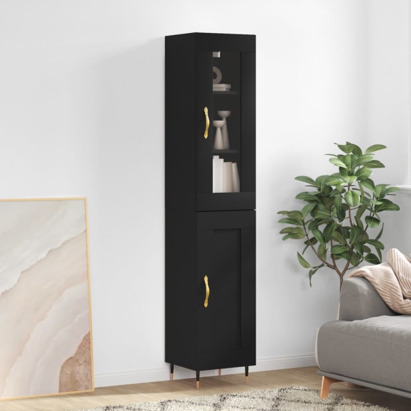 vidaXL Highboard Schwarz 34,5x34x180 cm Holzwerkstoff vidaXL Highboard Schwarz 34,5x34x180 cm Holzwerkstoff