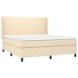 vidaXL Boxspringbett mit Matratze Creme 180x200 cm Stoff vidaXL Boxspringbett mit Matratze Creme 180x200 cm Stoff