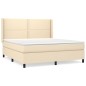 vidaXL Boxspringbett mit Matratze Creme 160x200 cm Stoff vidaXL Boxspringbett mit Matratze Creme 160x200 cm Stoff